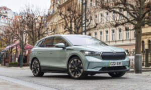The new Skoda all-electric Enyaq iV will be available this week from £31,085 OTR