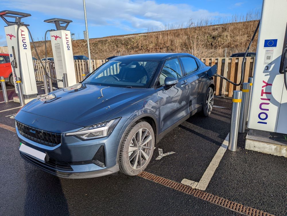 Polestar 2 charging at an IONITY station