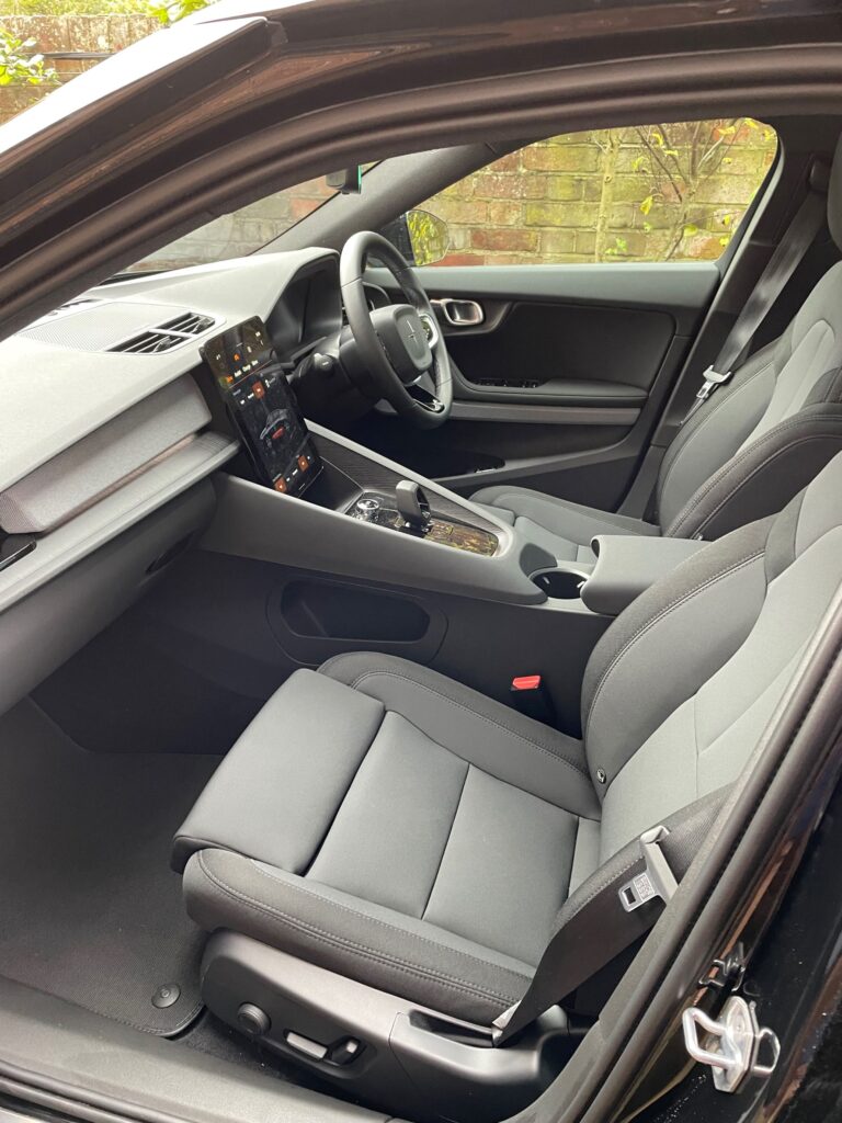 Polestar 2 front seats and dashboard