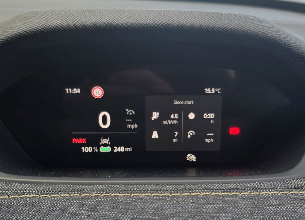 Andrew's Skoda Elroq displaying driving data