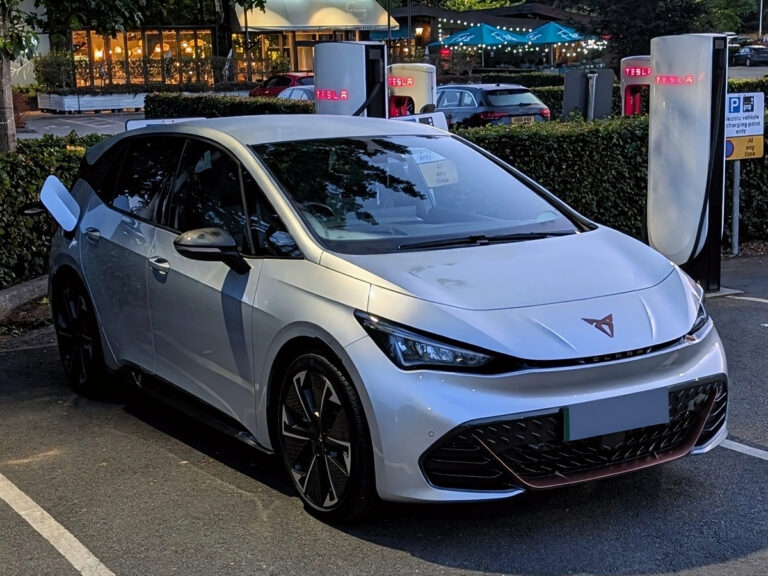 Tim's Cupra Born utilising a Tesla Supercharger network.