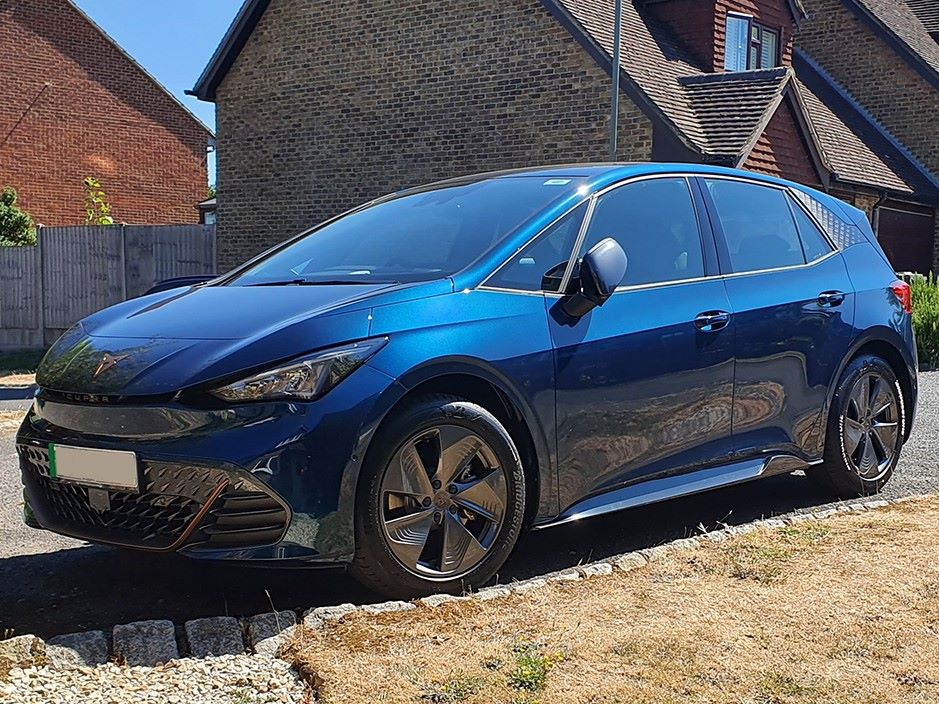 A front three-quarters photo of the Cupra Born
