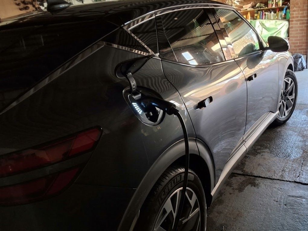 A Genesis GV60 home charging