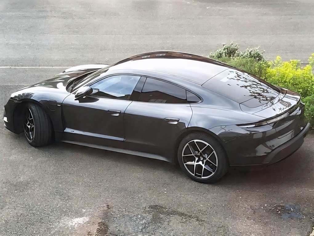 An aerial view of Paul's Porsche Taycan 97kWh 2024