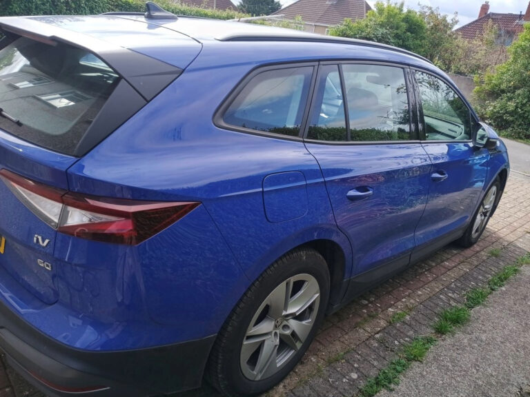 Scott's Škoda Enyaq parked up on his driveway