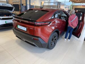 Paul's 2026 Toyota C-HR+ Design 72kWh in the dealer showroom